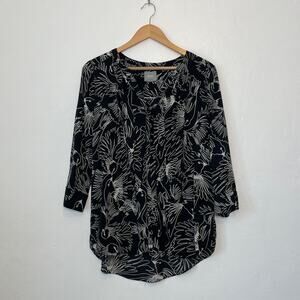 Maeve by Anthropologie – Bird Print Long Sleeve Blouse